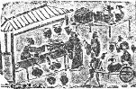 Brick stone rubbing of an inn, Eastern Han