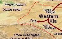 Map Western Xia (Xixia, Tangut)